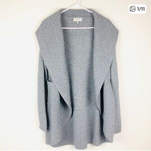 Dunedin Like New 100% Cashmere Long Line Open Front Sweater Cardigan S